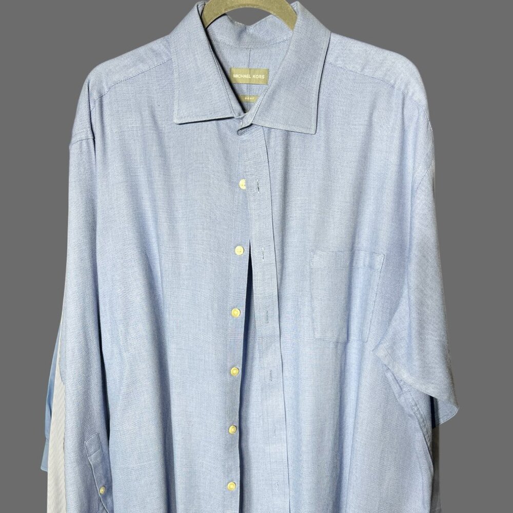 Michael Kors Blue Long-Sleeve Button-Up "Big Fit" Shirt